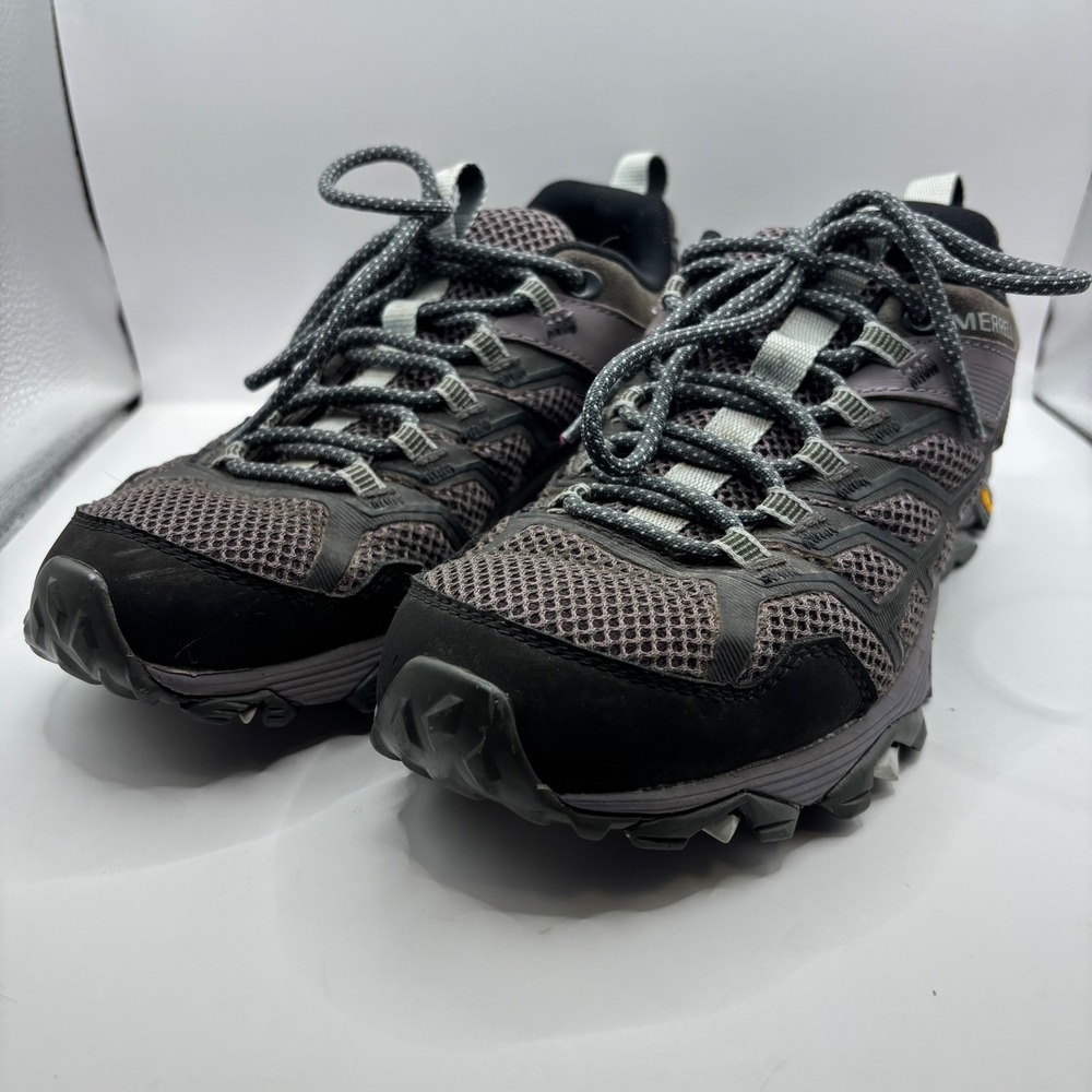 Merrell Moab FST 2 Hiking Shoes Womens 8 Grey Waterproof Trail Vibram J77452